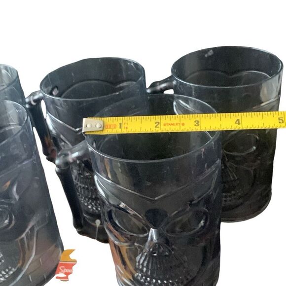 NEW Spooky Village 2013 Skull Mug Drink Cups! Lot of 5 Spook Up Your Party! - Picture 11 of 13
